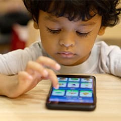 Child using a phone